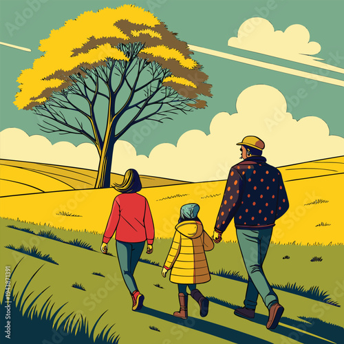 couple walking in the countryside