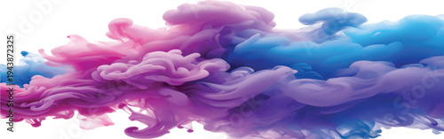 WebInk cloud bursting with vibrant purple blue and pink hues on white background creating an abstract artistic display
