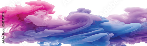 Abstract blue and pink colored ink clouds mixing in water, colorful smoke background, gender reveal concept