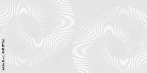 Abstract white glowing geometric lines on gray background. Modern shiny blue circle lines pattern. Futuristic technology concept.  banners, posters, cards, wallpapers, sites. background