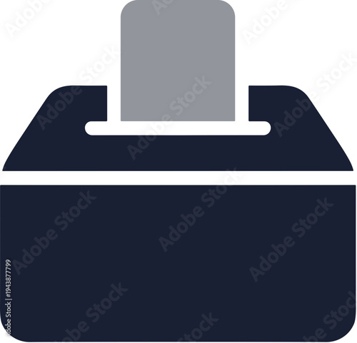 Simple Minimalist Donation Box with Letter Slot Symbol Icon Design