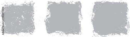 Three grey distressed rectangular frames with rough edges