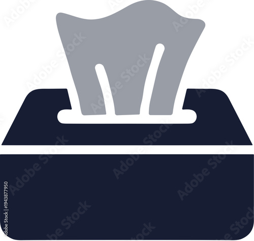 Simple Flat Design Tissue Box Dispenser Container Hygiene Illustration