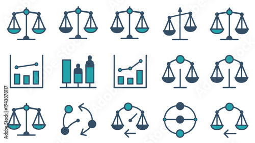 Business Balance and Analytics Icon Set
