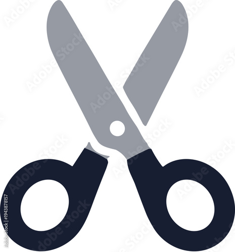 Flat Design Sharp Scissors Tool Icon for Cutting and Crafting