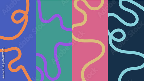 Vibrant abstract poster with flowing shapes in warm colors featuring colorful, fluid wavy lines  motivational design typography for creative wall art