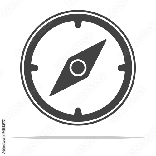 Round compass icon transparent vector isolated illustration