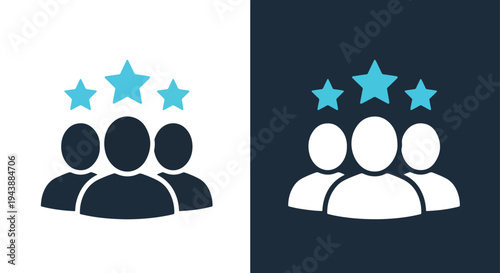 Teamwork icons set blue vector collaboration - Blue icon set - Modern style icon  - Glyph and solid icon set - Icon vector - Minimalist, flat icon