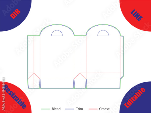 Diagram of a folded brochure with bleed trim and crease lines 16