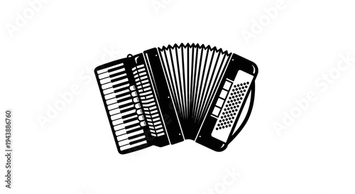 Black and white accordion instrument 1.