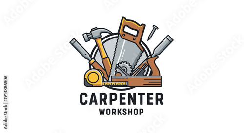 Carpenter tools in a workshop box.