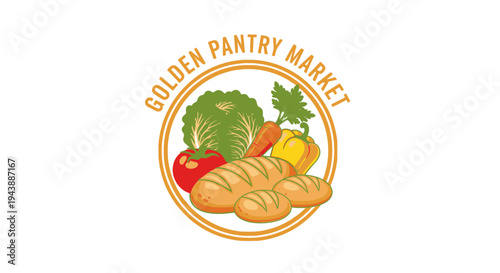 Golden Pantry Market Grocery Logo.