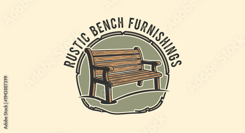 Rustic wooden outdoor garden bench furniture.