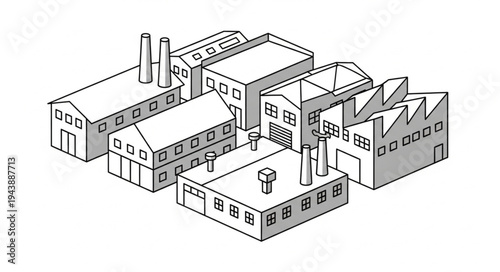Industrial factory building complex.