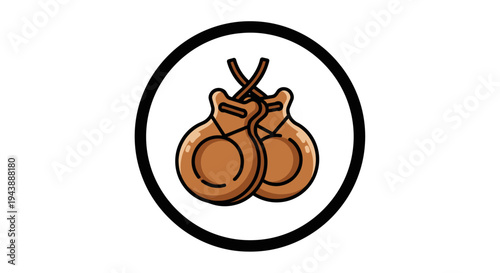 Pair of brown boxing gloves.