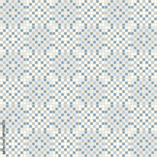 ornament from hand drawn squares. blue pixels. vector seamless pattern. repetitive background. embroidery template. modern decorative art. geometric fabric swatch. textile design. home decor