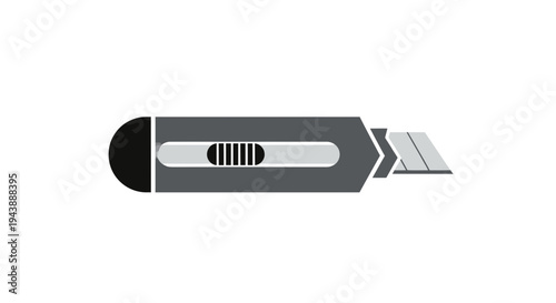 Utility knife with silver blade.