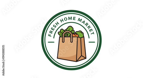 Brown paper shopping bag with vegetables.