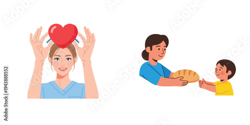 Kindness and generosity concept with transparent background