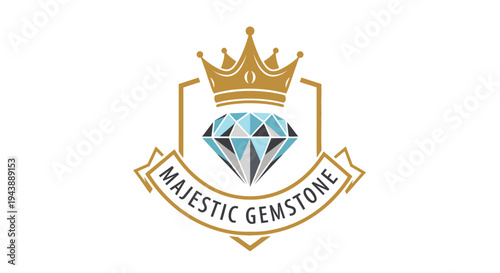 Majestic Gemstone Crowned Logo Design.