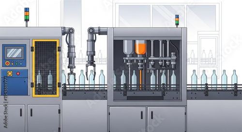 Industrial Bottle Filling Machine.