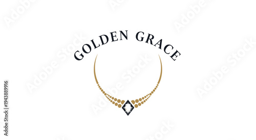 Golden necklace with diamond pendant.
