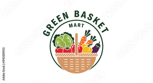 Green Basket Mart Logo Design.