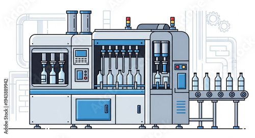 Industrial Bottle Filling Machine.