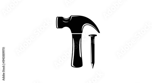 Hammer and nail tool set.