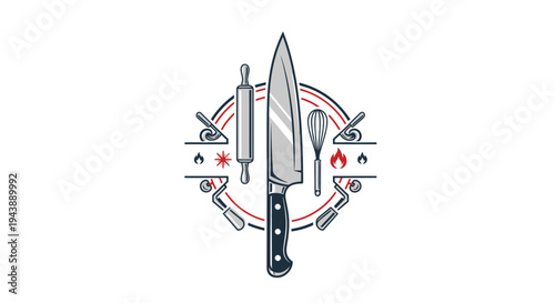 Knife with black handle closeup.