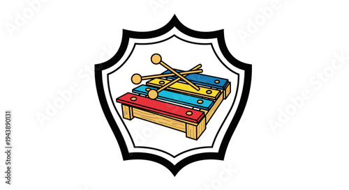 Colorful xylophone musical instrument logo.