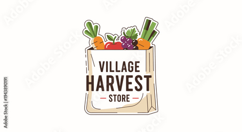 Village Harvest Store Logo Design.