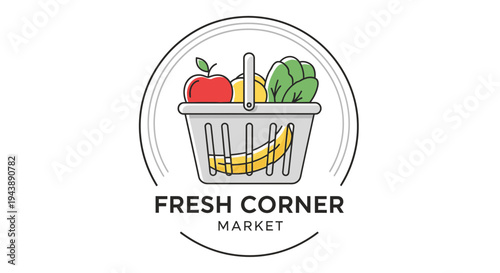 Shopping basket with fresh fruits.