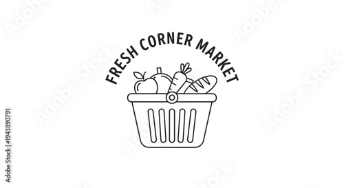 Shopping basket with fresh vegetables.
