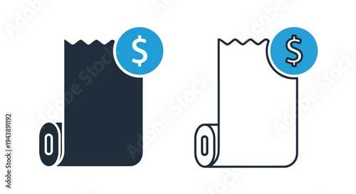 Money bag and coin icon set vector finance symbols - Glyph solid icon - Editable modern style icon - Modern style icon - Blue icon set