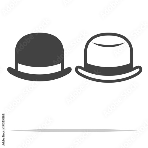 Bowler hat icon transparent vector isolated illustration