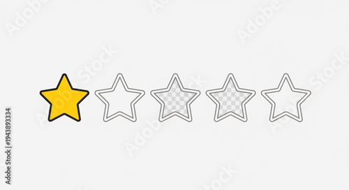 Single yellow star rating with four empty stars.