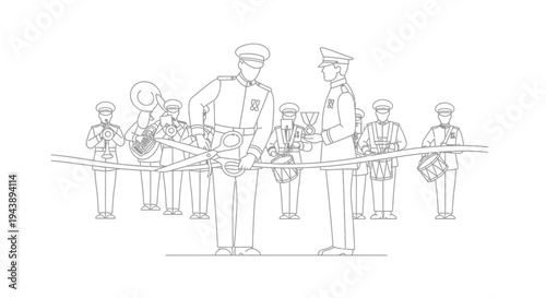 Ribbon Cutting Ceremony with Military Band