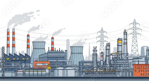 Industrial Factory Complex Landscape.