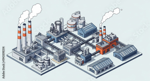 Industrial Factory Complex Infrastructure.