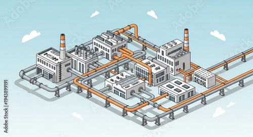 Industrial Factory Complex Infrastructure.