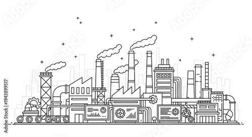 Industrial Factory Complex Landscape.