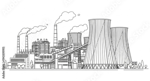 Industrial Factory Complex Landscape.