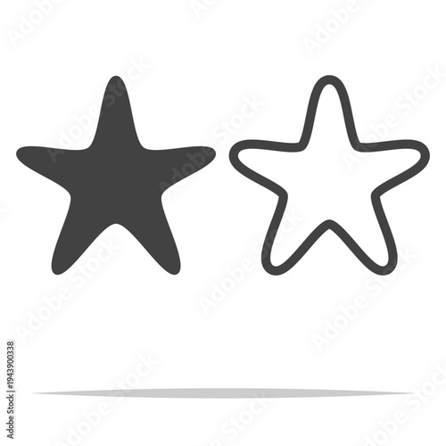 Starfish shape icon transparent vector isolated illustration