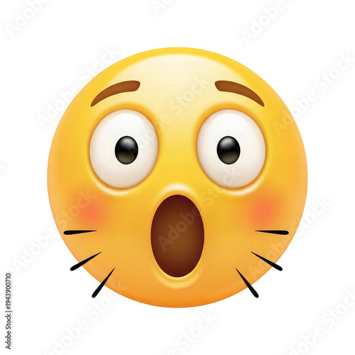 A shocked emoji with a surprised expression on its face