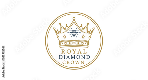 Golden Royal Diamond Crown Logo.
