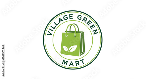 Green shopping bag with leaf logo.