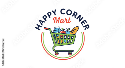 Shopping cart with grocery items 2.