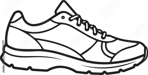 Vector illustration of a single black and white sneaker