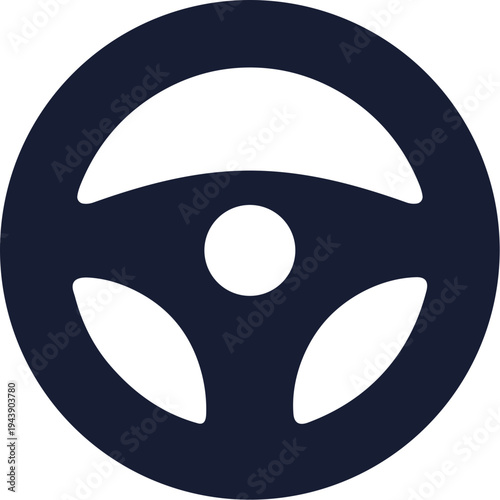 Wallpaper Mural Simple Flat Style Steering Wheel Automobile Part Vehicle Control Icon Torontodigital.ca